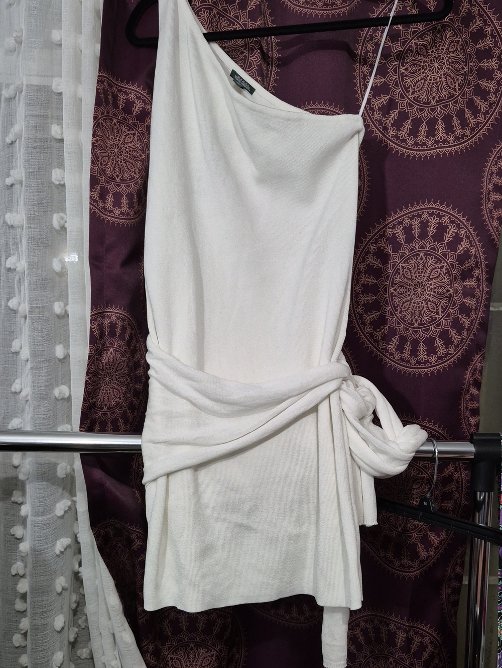 wild fable White One shoulder tie waist top